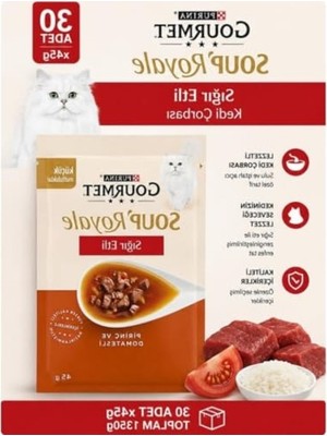 Rafta Sığır Etli Kedi Çorbası, 30X45G Paket Içeriği ile Zengin Besin