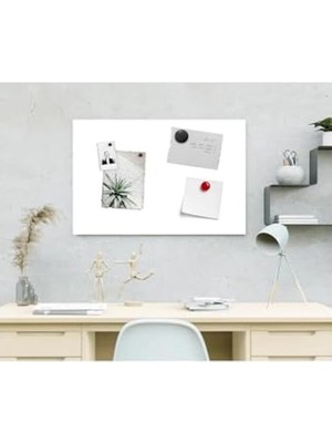 Rafta Dekoratif Metal Magnet Panosu, 50X70 Cm, Beyaz