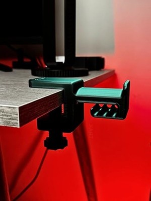 Rafta Siyah-Yeşil Asılabilir Kulaklık Standı, 3D Tasarım ile Şık Görünüm