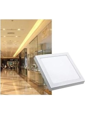 Rafta 18W Beyaz Işık Sıva Üstü Kare LED Panel Armatür