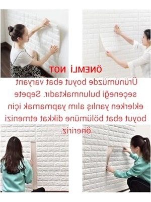 Rafta 70 x 500 cm Beyaz 3D Dekoratif Duvar Paneli, Kendinden Yapışkanlı ve Esnek