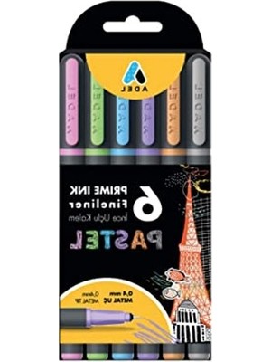 Rafta Prime Ink Fineliner 6'lı Pastel Klasik Ince Uçlu Kalem