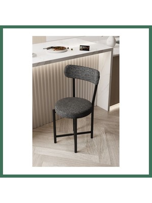 Bezos Sandalye 1 Adet Keten Kumaş Metal Ayak Modern Mutfak Sandalyesi Cafe Balkon Ofis Teddy 9817 Anstrast Bss