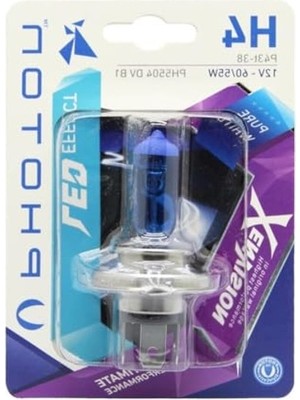 Rafta Photon Ampul H4 12V 60/55W Xen Vision (Tekli Blister) (Beyaz Işık) 6000K Pht PH5504 Dv B1