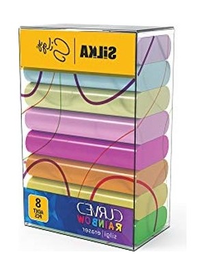 Rafta Curved Rainbow Silgi, 8'li Set, Farklı Renk Seçenekleri