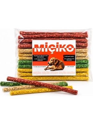 Miçiko Munchy Renkli Çubuk Köpek Ödülü 14 cm 100 Gram (MİNİ PAKET)