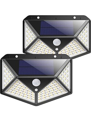 Rafta 270° Aydınlatma Açısına Sahip Güneş Enerjili Dış Mekan Lambası, 100 LED