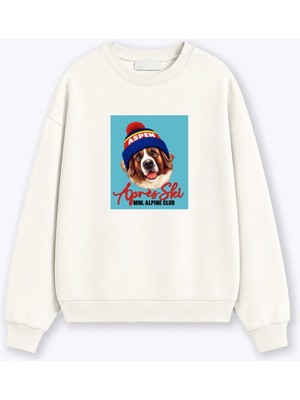 Monila Kadın Premium Kumaş Şardonlu Köpek Baskılı Sweatshirt