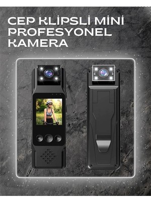 Wifi Destekli Mini Kamera – 180° Dönebilen Lens, 1080P Video, Tft Ekranlı