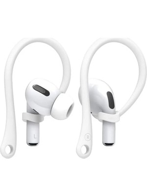 Rafta Apple Airpods 5 Kulak Üstü Kulaklık Tutucu Spor Kanca, Esnek Silikon Düşme Önleyici Askı Beyaz [airpods 5 ile Uyumlu]