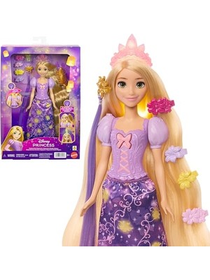 Rafta Mattel Işıklı Saçlarıyla Disney'nin Karmakarışık Filminden Ilham Alan Mattel Disney Prensesi Rapunzel Bebek, 4 Parlayan Ayrıntı, Pascal Figürü ve 7 Saç Şekillendirme Aksesuarı, JHL46