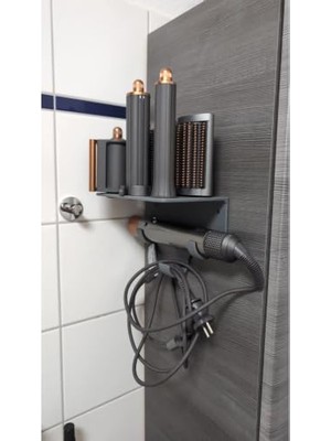 Rafta Airwrap Multistyler ile Uyumlu Gri Stand, Düzenleyici Saç Şekillendirici Standı/duvara Monte