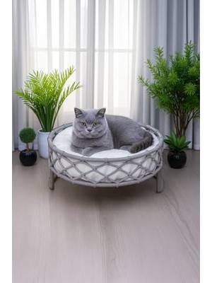 Rafta Ortopedik, Yumuşak. Konforlu ve El Işçiliği Kedi Yatağı – Tüm Irklar Için Uygun (Gri)