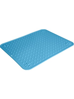 Rafta Kedi Kumu Paspası Plastik,kaymaz, Su Geçirmez,yıkanabilir 42 * 54CM Kedi Tuvalet Önü Paspası (Mavi)