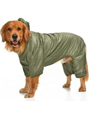 Rafta Büyük Irk Paçalı Köpek Yağmurluk - Hurit Yeşil, 7xl