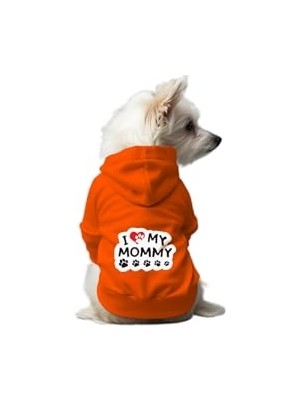 Rafta Kedi ve Köpek Kıyafeti & Elbisesi Turuncu Hoodie I My Mommy M