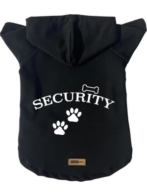 Rafta Kapişonlu Sweatshirt Köpek ve Kedi Kıyafeti & Elbisesi - Siyah Security M Beden