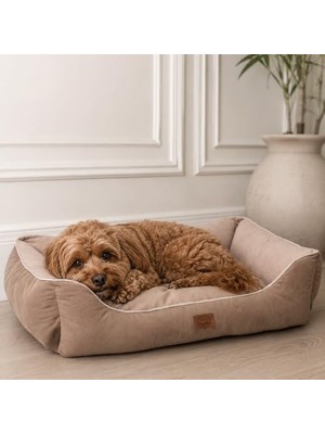 Rafta Jungolica Lucy Köpek Yatağı 40 × 55 × 18 cm Kahve Bej - Rahat ve Dayanıklı Pet Yatağı, Ortopedik Destekli, Yıkanabilir, Yumuşak Minderli Uyku Alanı Köpek Yatak (M)