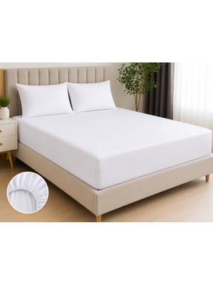 Rafta Promosyonca Çift Kişilik Lastikli Çarşaf 200X200+30 cm (Koyu Kırmızı)