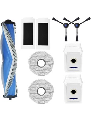 Rafta Ecovacs Deebot T30 Omni ve T30 Pro ile Uyumlu Yedek Parça Seti - Ana Fırça, Yan Fırça, Hepa Filtre, Toz Torbası ve Mop Bezi