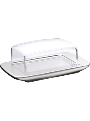 Rafta Wmf Tereyağlık, 11,5 x 16,8 Cm, Cromargan® Yüksek Kaliteli Mat Paslanmaz Çelik, Plastik Kapaklı, Bulaşık Makinesinde Yıkanabilir