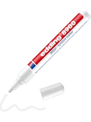 Rafta Edding 8900 Mobilya Kalemi - Saf Beyaz - Yuvarlak Uç 1,5-2 mm - Mobilya Çiziklerini, Sıyrıkları, Kaplamalardaki Lekeleri Çıkarmak ve Rötuşlamak Için