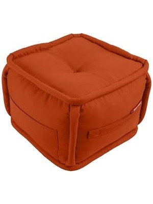 Rafta Xpermate Puffymod Dekoratif Kare Puf Orta Sehpa Ayak Uzatma Puf 40X32 cm (Kiremit)