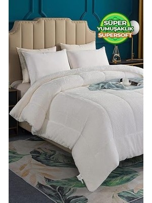 Rafta Wellsoft Ultra Yumuşak Çift Taraflı Peluş Yorgan Çift Kişilik Yıkanabilir 200X220 cm Beyaz