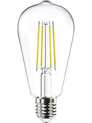 Rafta Panasonıc E27 Filaman Lamba ST64, Sarı Işık 4W 470LM 2700K Clear