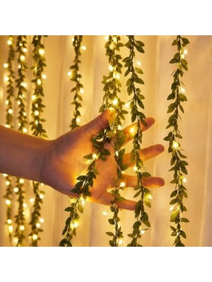 Rafta Dekoratif Ledli Sarmaşık Işıklı 7.5 Metre Yapay Yaprak Şerit ve 5 Metre Günışığı Peri LED          [enerji Sınıfı A]