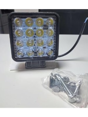 Rafta 16 Ledli Projektör Kare Lamba Cob Ledli Kalın Kasalı 12-110 Volt