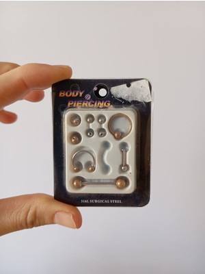 Herbal Accessory Anti-Alerjenik 316L Cerrahi Çelik Piercing Takımı (Çok Amaçlı Vücut Takısı)