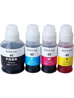 Rafta Canon Pixma G7040 Gı-40/gı-41 4 Renk Muadil Mürekkep Seti - Siyah 170 Ml- Renkliler 70 ml