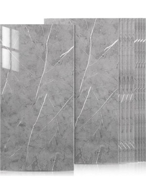 Tr Ukab Dekor 30X60 cm Kendinden Yapışkanlı Gri Dekoratif Esnek Köpük Pvc Mermer Panel (10 Adet