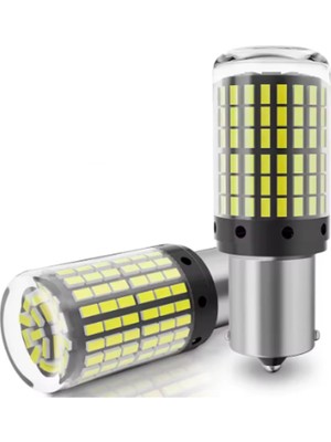 Rafta 93 Tek Duy LED P21W Tip BA15S 144 Ledli Düz Tırnak Beyaz