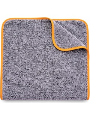 Rafta Sogud Mikrofiber Oto Kurulama Bezi 50X70 cm – 300 Gsm Süper Emici Araç Kurulama Havlusu, Iz Bırakmaz & Çizmez, Tek Silmede Kurutma, Profesyonel Oto Temizlik Bezi - Turuncu Kenarlı