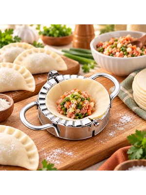 Tr Paslanmaz Çelik Hamur Kalıbı, Çift Kulplu Şekillendirme ve Kapama Aparatı, Börek Ravioli P