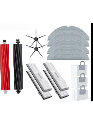 Rafta Lin Grup Roborock S8 + Plus Pro Ultra ile Uyumlu Yedek Fırça Filtre Toz Torbası Set