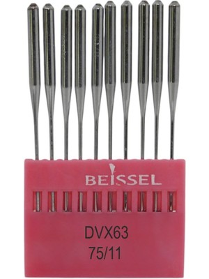 Rafta Beıssel Beissel DVX63 Sanayi Tipi Reçme Makinesi Iğnesi 11/75 Numara Ses Uçlu 10 Adet (1 Paket)