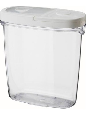Rafta Ikea Vakumlu Kapaklı Saklama Kabı Beyaz Silikon Kauçuk Beyaz 8X18 cm 1 Adet Orta Boy