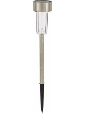 Rafta Esareticaret Güneş Enerjili Bahçe Lambası, Paslanmaz Çelik, Krom, Soğuk Beyaz, 28 cm