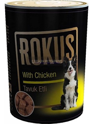 Rafta Rokus Tavuklu Parça Etli Köpek Konservesi, 410 G