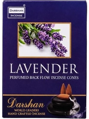 Rafta Darshan Incense Lavanta Lavender Kokulu Özel Aromalı Geri Akış Şelale Konik Tütsü 10LU Lavender Perfumed Back Flow Incense Cones