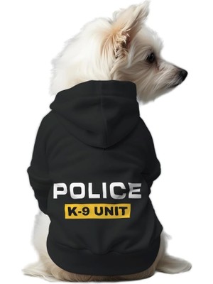 Rafta Mpz Pets Kedi ve Köpek Kıyafeti & Elbisesi Siyah Hoodie Police K 9 Unit M
