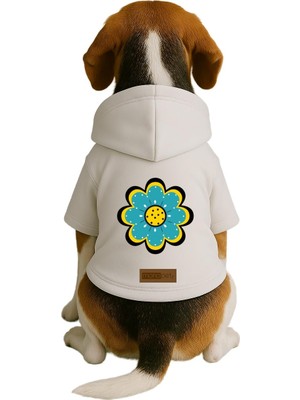 Rafta Monopetz Baskılı Içi Polarlı Köpek ve Kedi Kıyafeti & Elbisesi - Beyaz Renk Kapüşonlu Hoodie B39C4 5xl