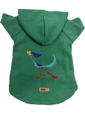 Rafta Monopetz Kapişonlu Polar Sweatshirt Köpek ve Kedi Kıyafeti & Elbisesi Yeşil Road Runner S