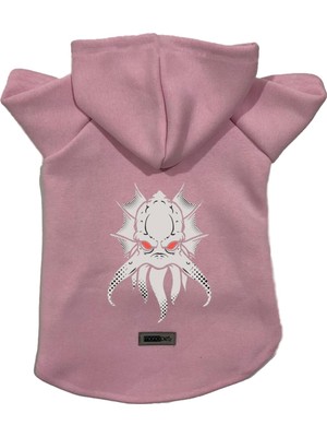 Rafta Monopetz Kapişonlu Polar Sweatshirt Köpek ve Kedi Kıyafeti & Elbisesi - Pembe Flying Monster S Beden