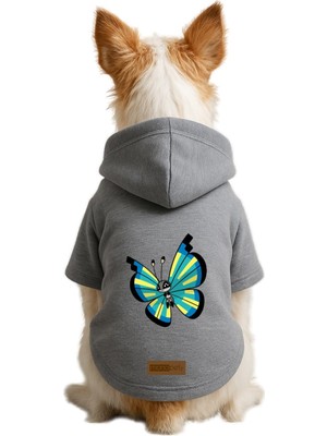 Rafta Monopetz Baskılı Içi Polarlı Köpek ve Kedi Kıyafeti & Elbisesi - Gri Renk Kapüşonlu Hoodie B5DBB, Xl