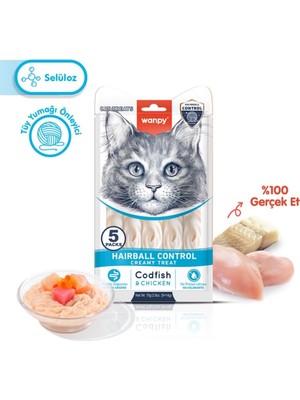 Rafta Wanpy Hairball Control Morina Balığı&tavuk Kedi Ödülü 5X14 G