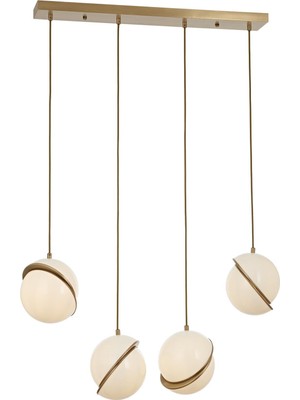 Rafta Avonni AV-60350-4EY Eskitme Kaplama Modern Avize E27 Metal Pleksi 80X4CM